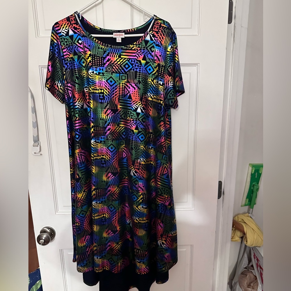 Bright shiny neon Carly Lularoe dress